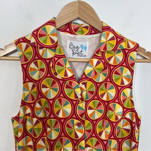 Bea & Dot by ModCloth Palette on Parade Pinwheel Rainbow Retro Dress Size Small - Picture 5 of 16